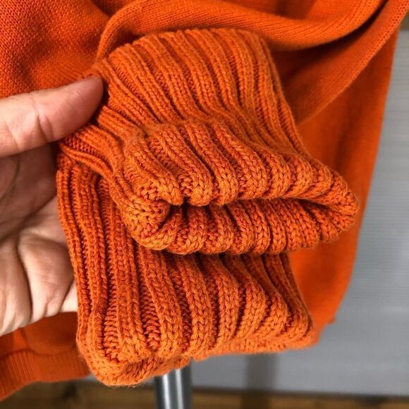 BANANA REPUBLIC Orange Turtleneck Gold‎ Buttons Sz M - Picture 4 of 6